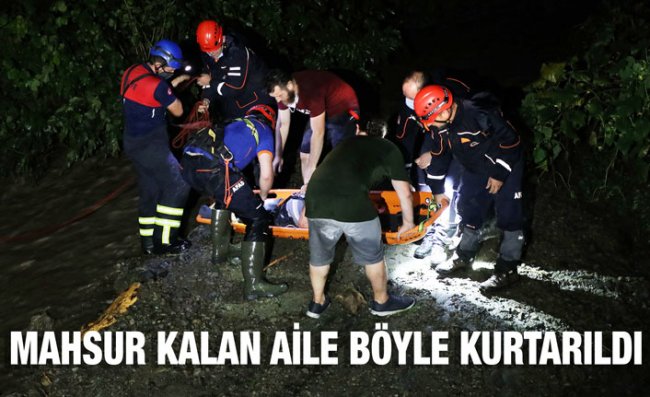 Evlerinde Mahsur Kalan Aile Kurtarıldı