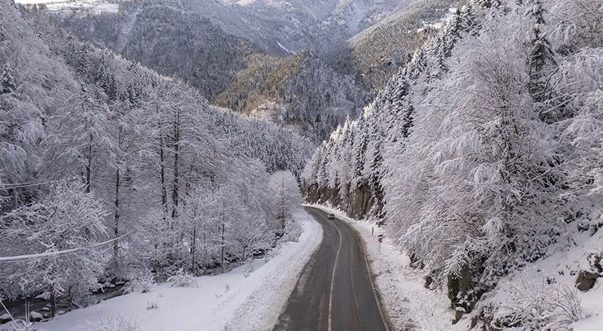 Rize'nin yüksek kesimleri kar yağışının ardından farklı bir güzelliğe büründü