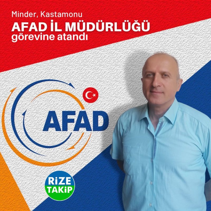 1 AĞUSTOS - Rize Belediyesi İtfaiye Müdürü Uğur Minder, Kastamonu İl Afet ve Acil durum Müdürlüğü görevine atandı.