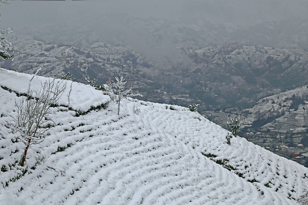 Rize'den ilkbahar karı manzaraları