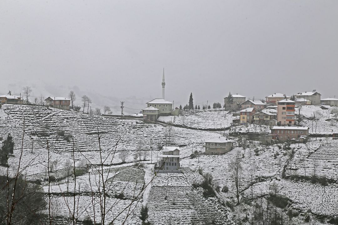 Rize'den ilkbahar karı manzaraları