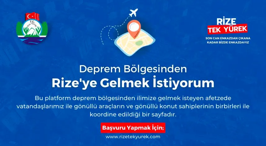 Rize Valiliği'nin öncülüğünde depremin ikinci günü hemen uygulamaya konulan ‘rizetekyurek.com' internet sitesinin ülkemizde yardımlaşma çağrısına örnek olmasının ardından diğer il valilikleri de benzer çalışmalara imza attı. 