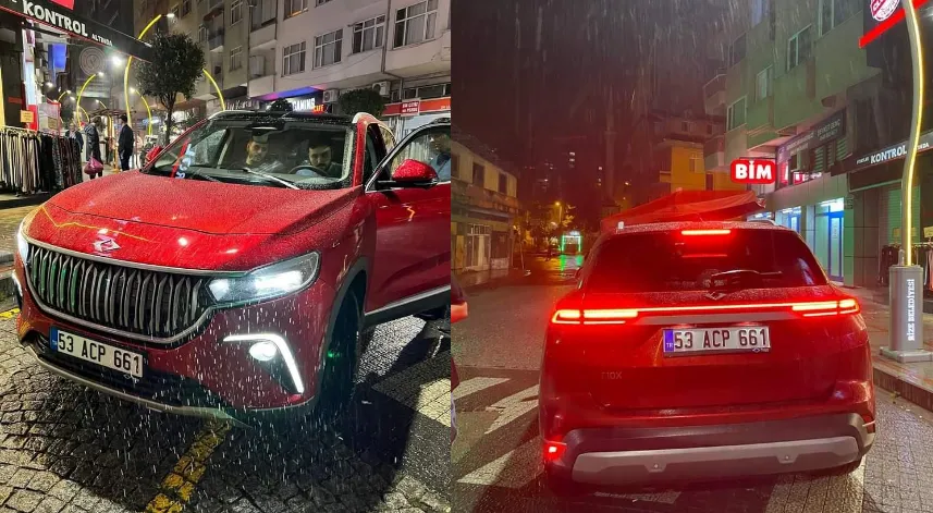 Rize'de yerli otomobil TOGG'un ilk kişisel sahibi Emrah Küçükaydın oldu.