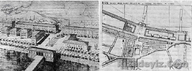 Rize Valisi Cenap Nuh Aksu; tarafından hazırlatılan Rize Şehri Kat-ı İmar Planında yer alan iki tablo