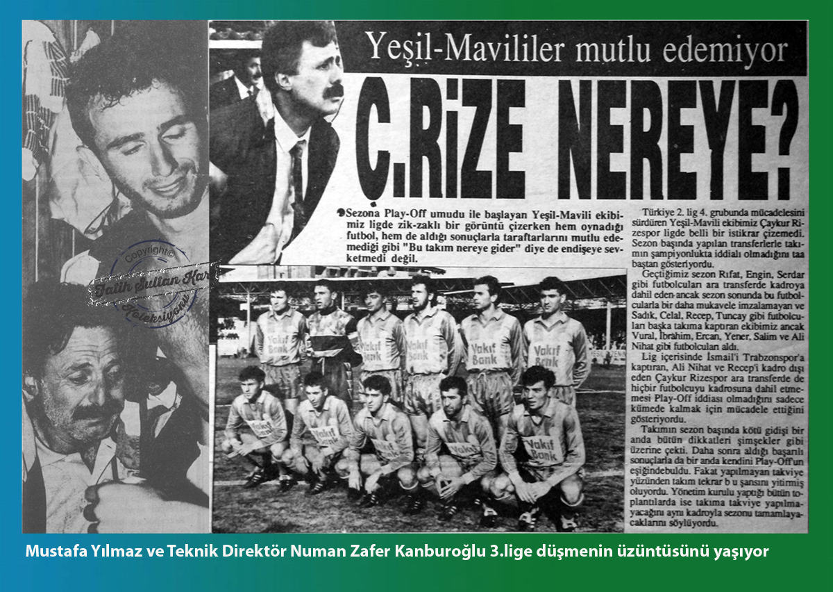 Çay-Kur, mevcut belediye yönetiminin, verilen sözlere karşın kulübü kendi kaderine baş başa bırakmasına içerlemiş, daha da ötesi isyan etmişti. Tuncer Ergüvenin başkanlıktan ayrılması da, anlayanlar için sert bir tavır, onurlu bir istifa imzası idi... Bu şok gelişmenin, bir hafta ertesinde mevcut yönetim yeniden şekilleniyor, istifa eden Başkan Tuncer Ergüven ve arkadaşlarının yerine yedek üyelerden üç yeni isim yeni yönetim kuruluna kaydırılıyordu. Yedek üye statüsündeki Şaban Soykan, Hasan Paylaş ve Atahan Birben, asil yönetim kurulu üyeliğine getirildikten sonra, Yeşil-Mavili kulübün yeni yönetiminde görev paylaşımına geçiliyordu. Tuncer Ergüvenden boşalan kulüp başkanlığına, mevcut yönetimde Amatör Şubelerden Sorumlu Başkan olarak görev yürüten Ruşen Kukul seçiliyordu.