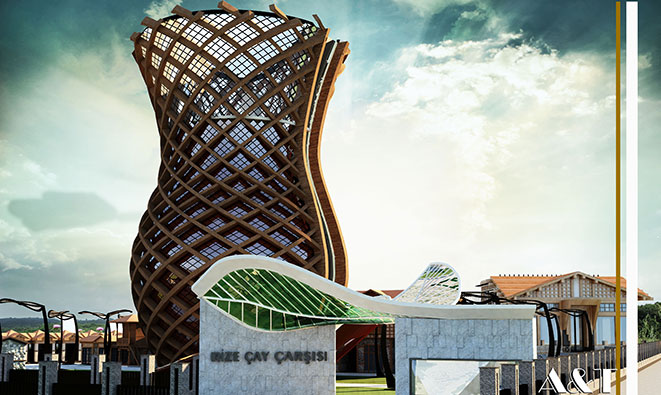 Rize Çay Çarşısı Projesi 9 bin 520 m² alanda uygulanacak.