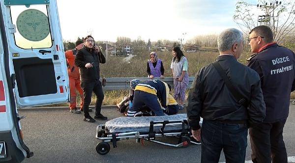 Takla atan otomobilin sürücüsü yaralandı