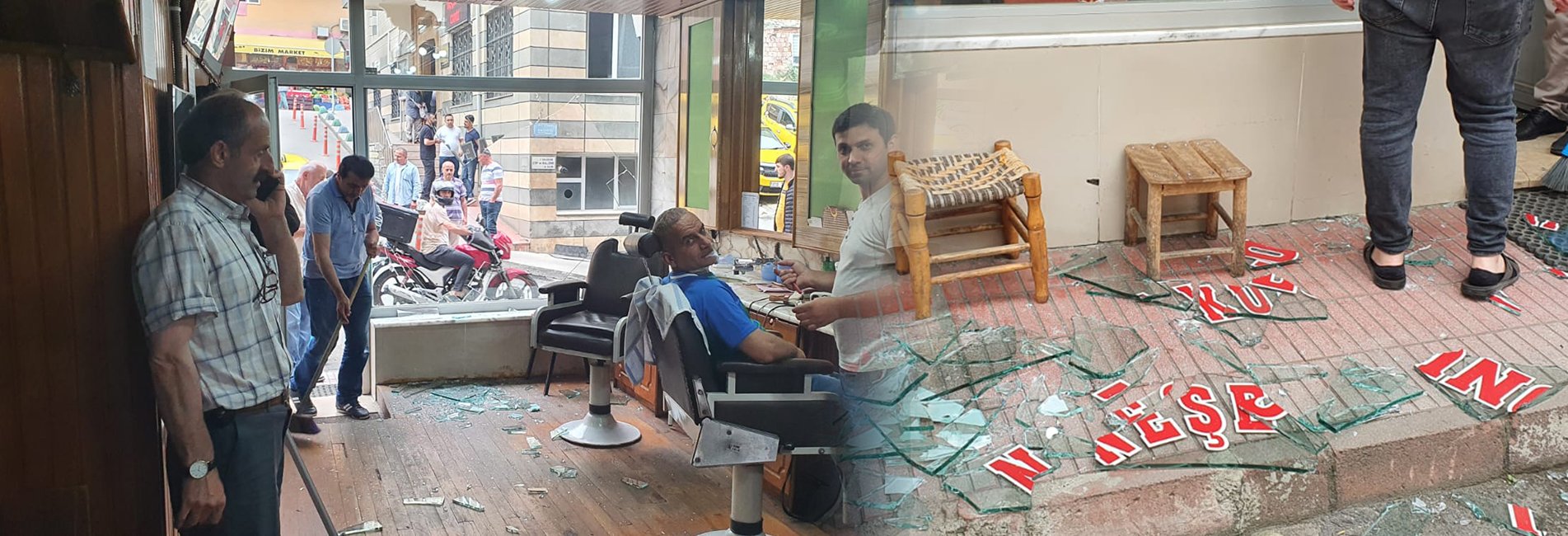 Rize'de Seyir Halindeki Otomobilin Çıkan Lastiği Yol Kenarındaki Dükkana Çarptı