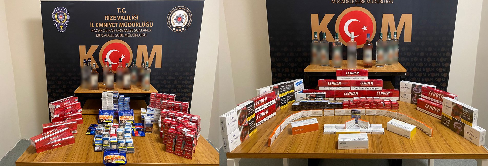 Rize'de Sigara ve İçki Kaçakçılığı Operasyonu: 6 Gözaltı