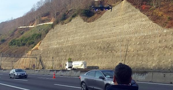 Bolu Dağı'nda dronlu trafik denetimi
