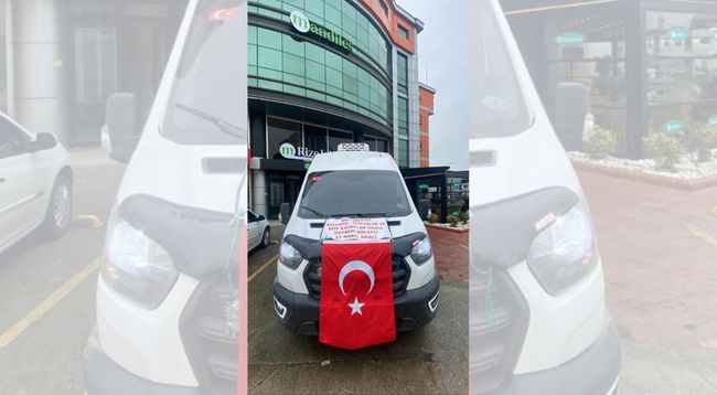 Rize'de toplanan etler yola çıktı
