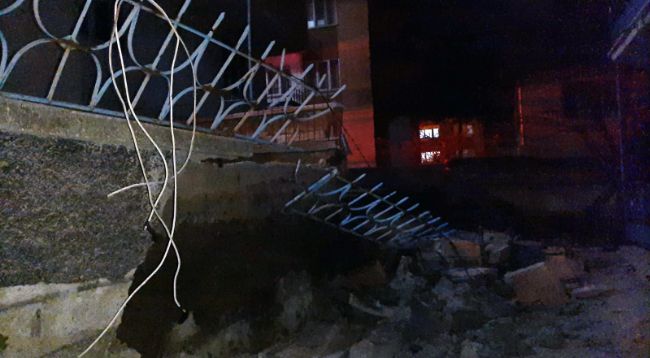 Çorum'da istinat duvarı çöktü