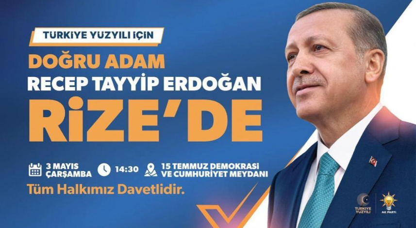 Cumhurbaşkanı Erdoğan'ın Rize programı belli oldu