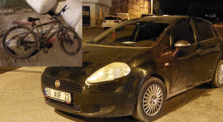 Samsun'da bisiklet ve otomobil çarpıştı