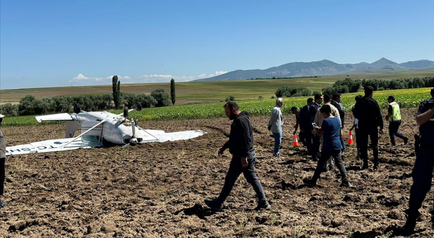 Zorunlu iniş yapan sivil eğitim uçağı düştü