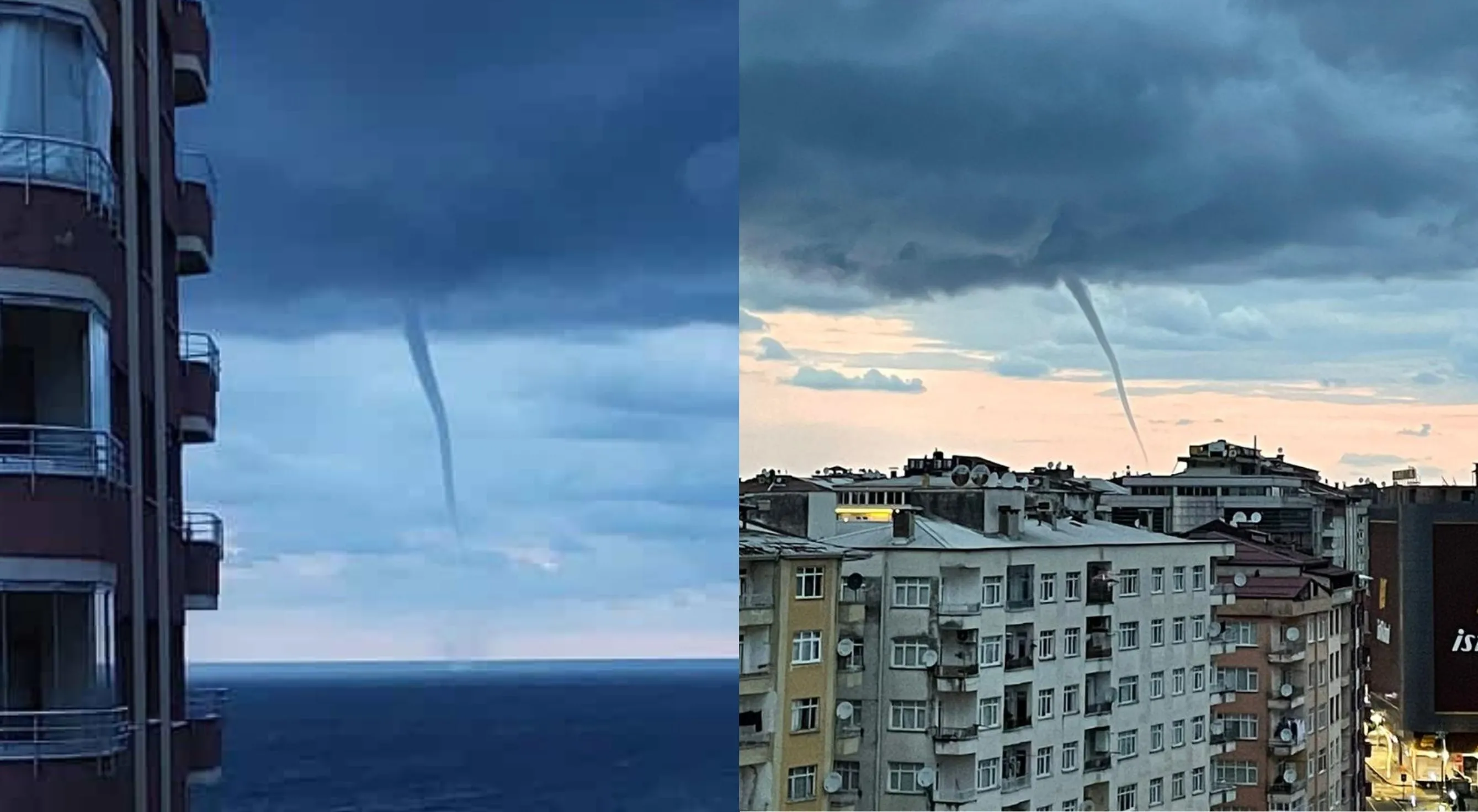 Rize açıklarında hortum çıktı