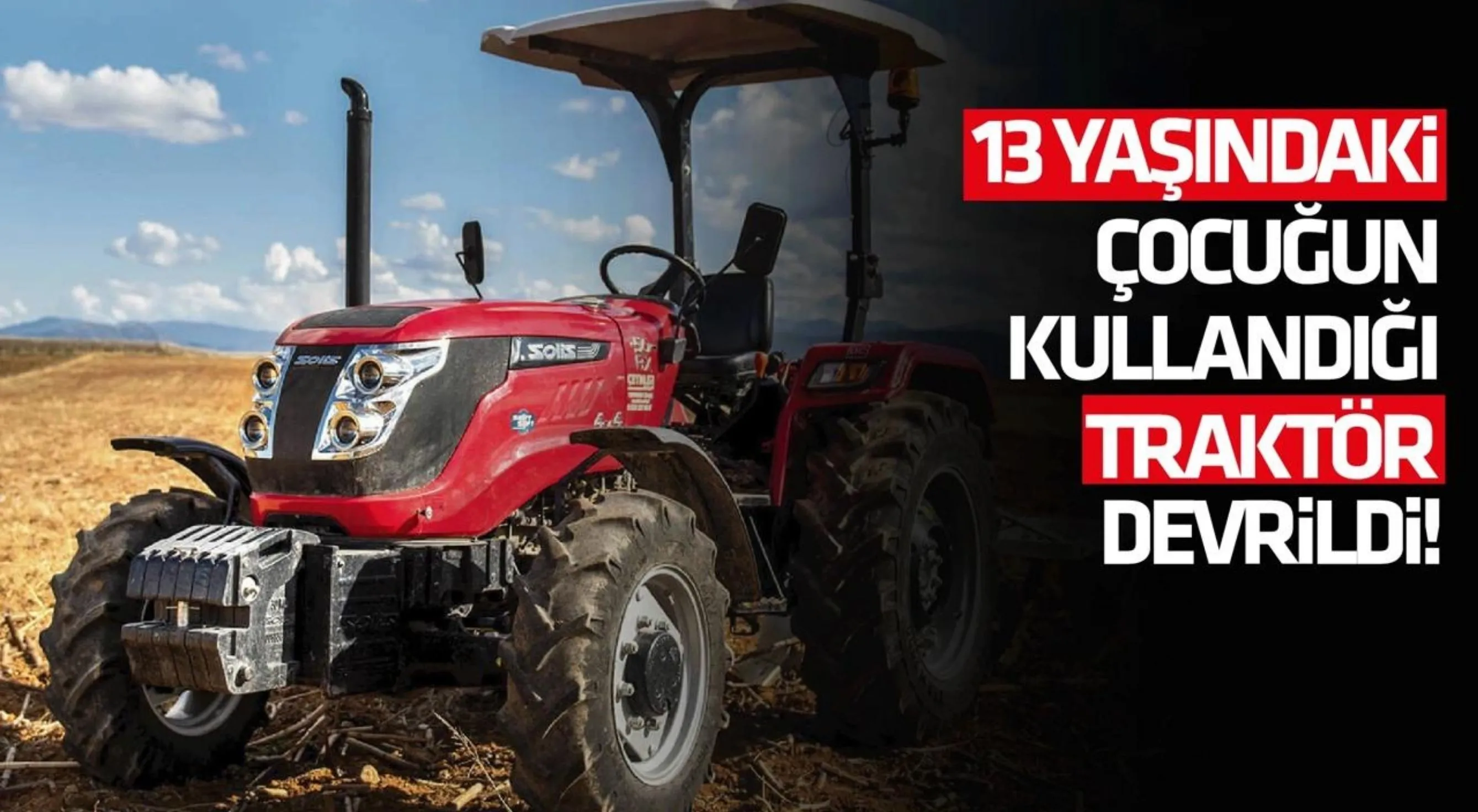 Giresun'da çocuğun kullandığı traktör devrildi