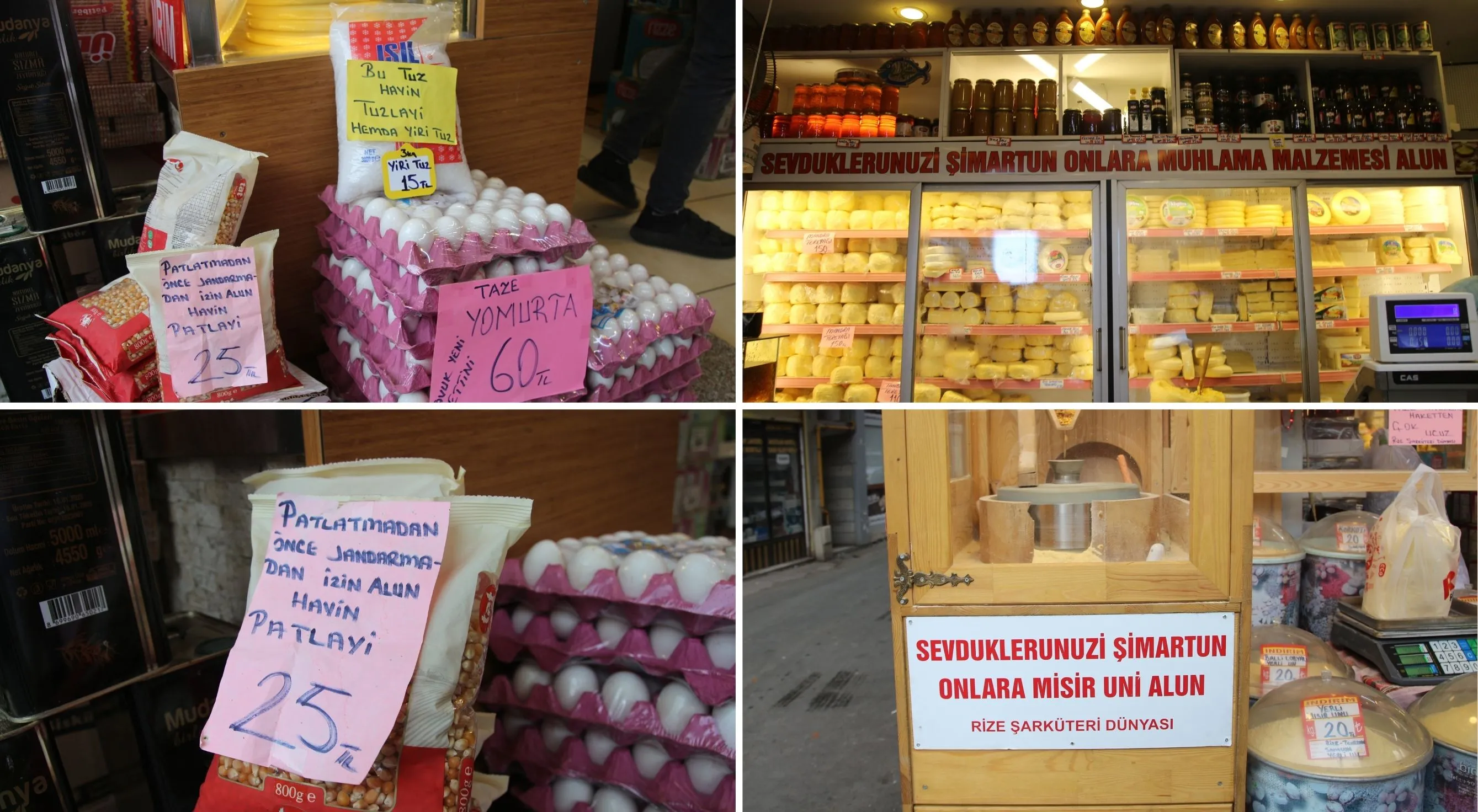 Rize'deki bu şarküteride üzerindeki yazıları okuyanlar gülmekten kendini alamıyor