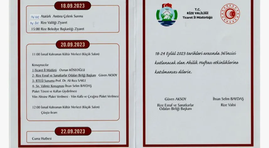 Ahilik Haftası bugün başlıyor 