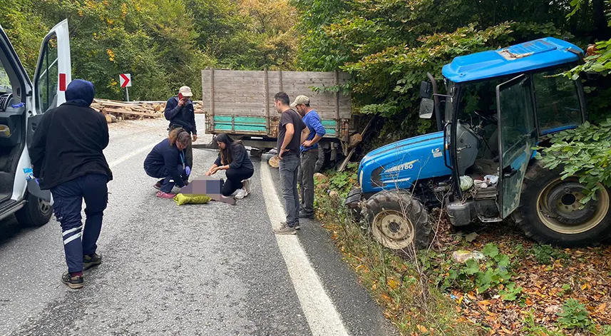 Bolu'da traktörden düşen kadın öldü, eşi yaralandı