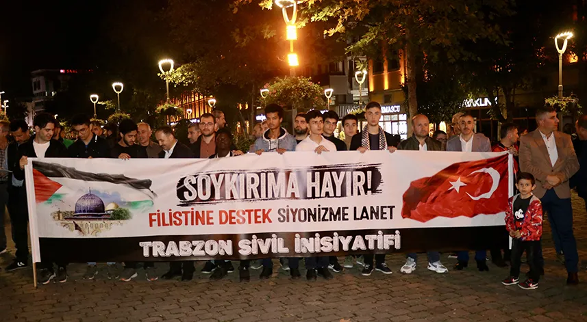 Trabzon'da, İsrail'in Gazze'ye saldırıları protesto edildi