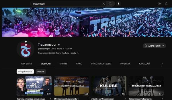 Trabzonspor’un hacklenen Youtube kanalı yeniden açıldı