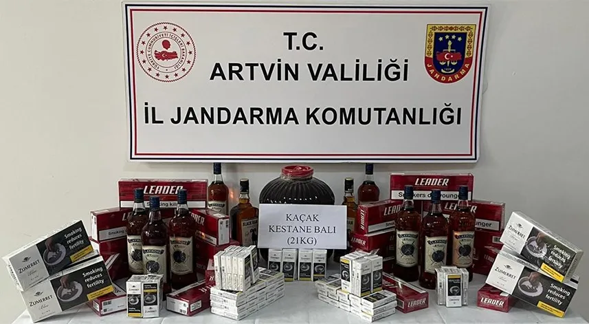 Artvin'de kaçakçılık operasyonunda ele geçirilenler şaşırttı