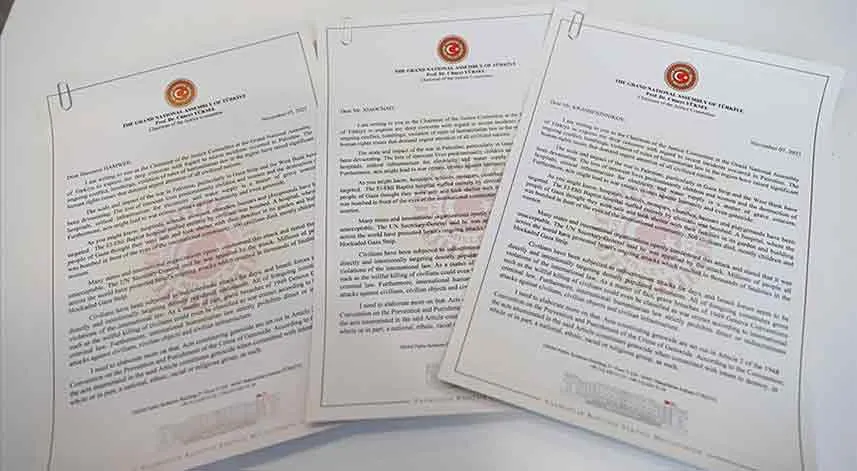 TBMM Adalet Komisyonundan dünya parlamentolarına Filistin mektubu