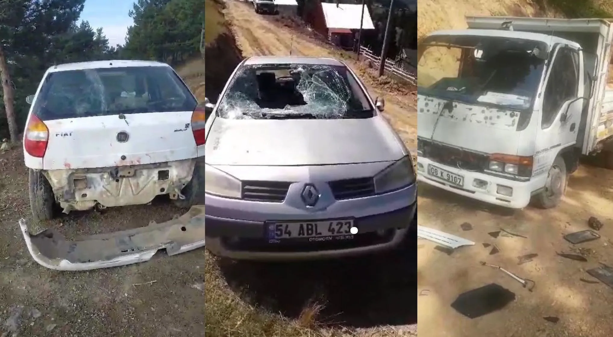 Aç kalan ayılar bu kez kamyonete saldırdı