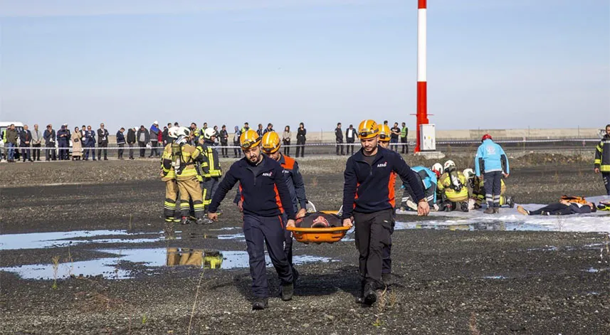 Rize-Artvin Havalimanı'nda gerçeği aratmayan tatbikat