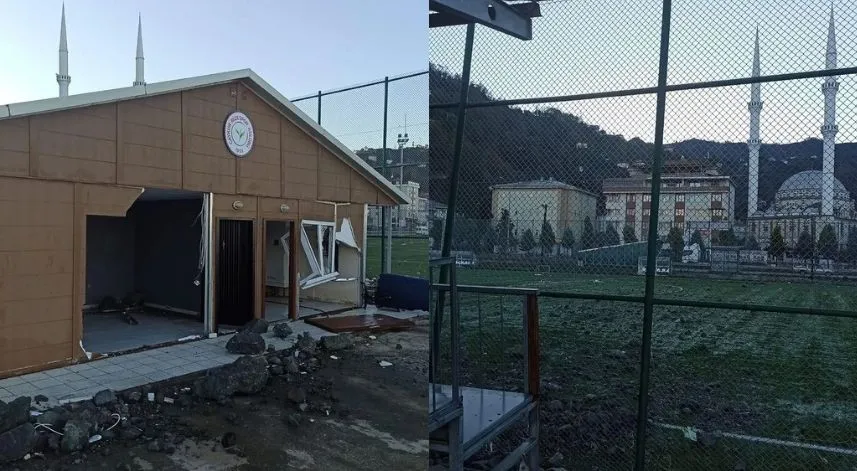 Yiğit Demirel Futbol Tesisleri’ne dalgalar zarar verdi 