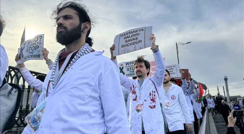 Sağlık çalışanları Gazze için 