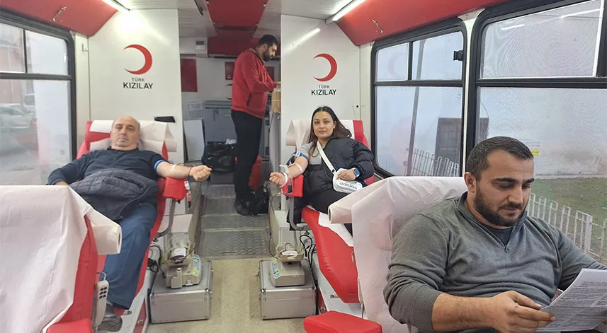 Samsun'da gezici kan bağış aracıyla bağış alınıyor