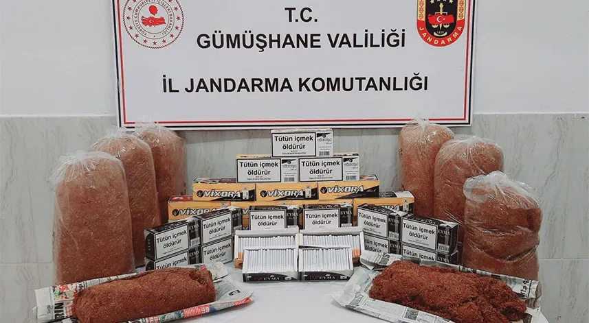 Jandarma ekiplerinin yaptığı operasyonda çok sayıda kaçak tütün ürünü ele geçirildi
