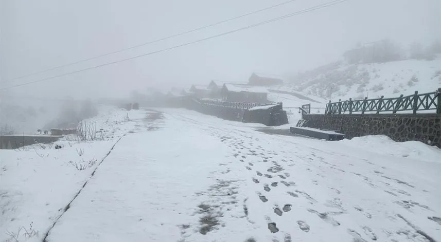 Rize'nin yüksek kesimlerinde kar yağışı etkili oluyor