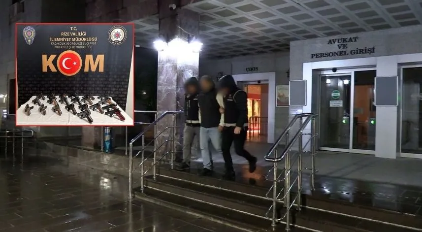 Rize'de 21 adet ruhsatsız tabanca ele geçirildi