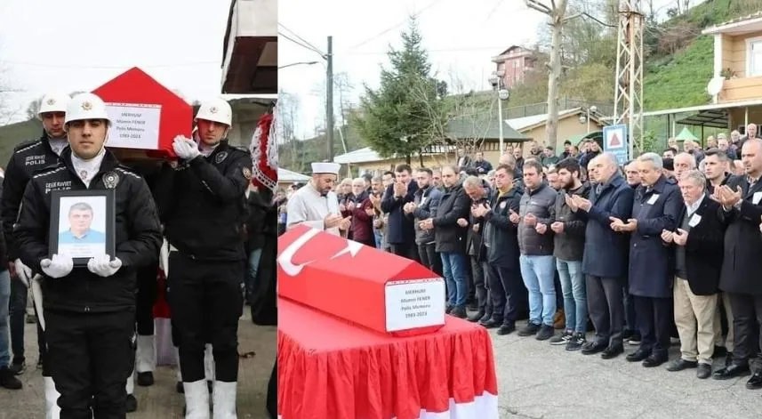 Rizeli polis memuru toprağa verildi
