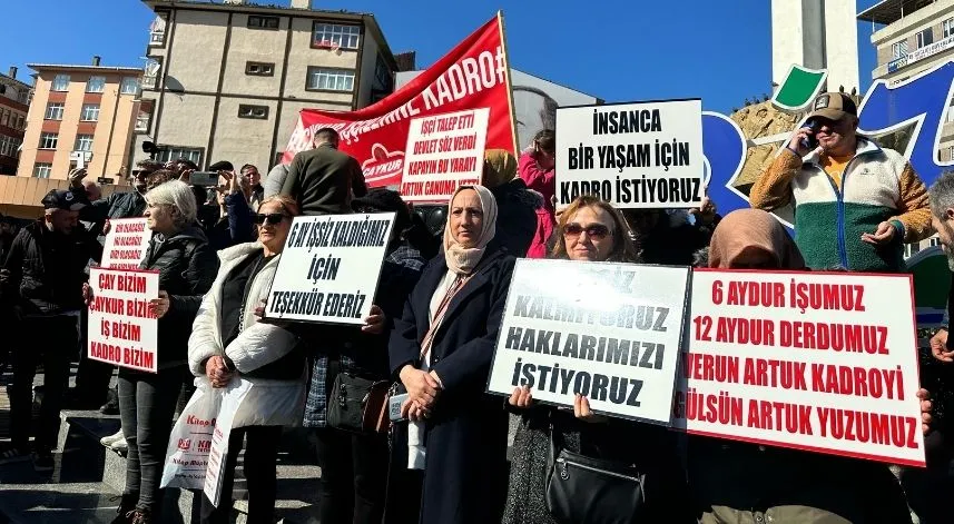 ÇAYKUR işçileri kadro talebi için toplandı