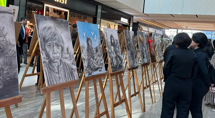 Rize'de 'Gazze' temalı resim sergisi