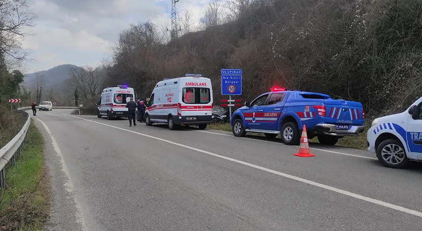 Hız yapan otomobil, hız uyarı tabelasına çarparak durabildi