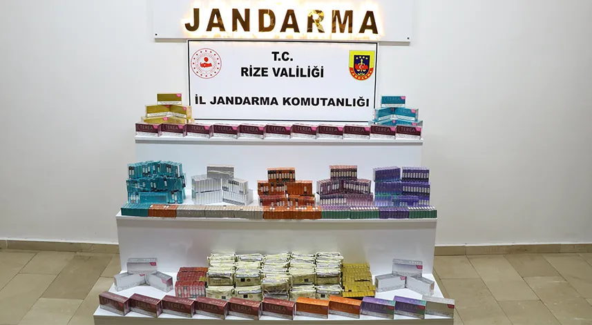 Rize'de kaçak sigara tütünü ele geçirildi