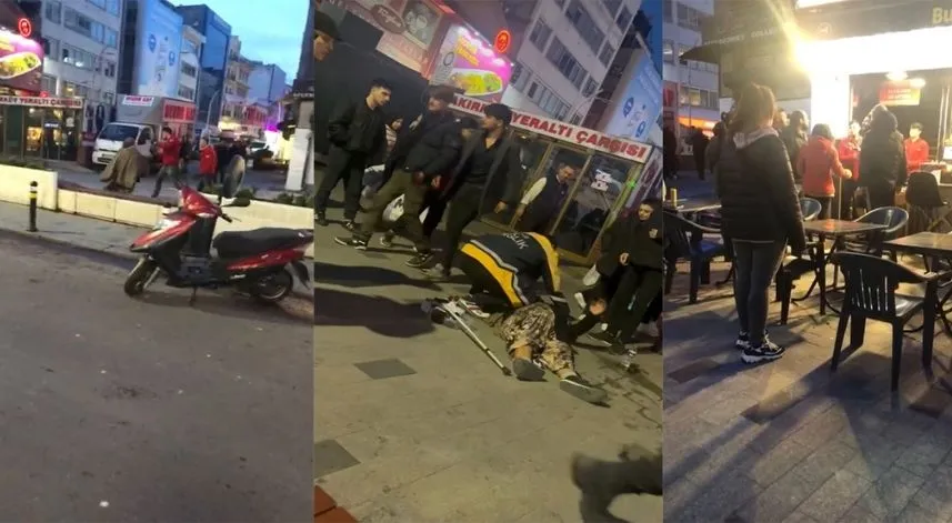 Vicdanları yaralayan olay: Koltuk değnekli yaşlı kadını ittirerek yere düşürdü