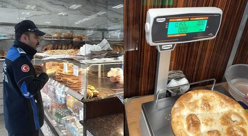Rize'de zabıta ekiplerinden Ramazan pidesi denetimi