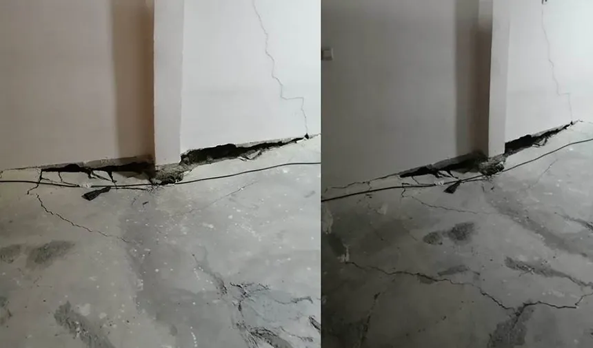 Kısmen çöken bir ev boşaltıldı