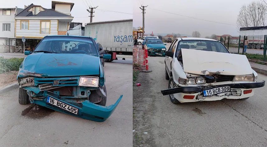 Bursa'da iki otomobil kafa kafaya çarpıştı: 7 yaralı