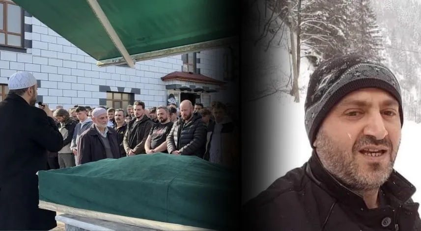 Göçükte hayatını kaybeden işçinin cenazesi Rize'de defnedildi