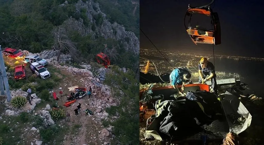 Antalya'da teleferik kabini düştü! Çok sayıda ölü ve yaralılar var