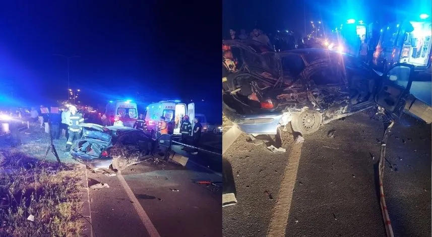 Refüje aşan tır otomobile çarptı: 1’i ağır 6 yaralı