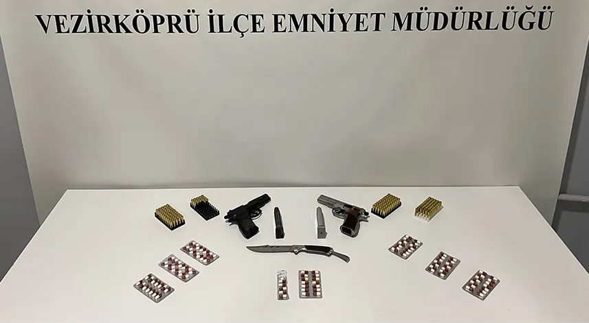 Vezirköprü'de 103 sentetik ecza ele geçirildi