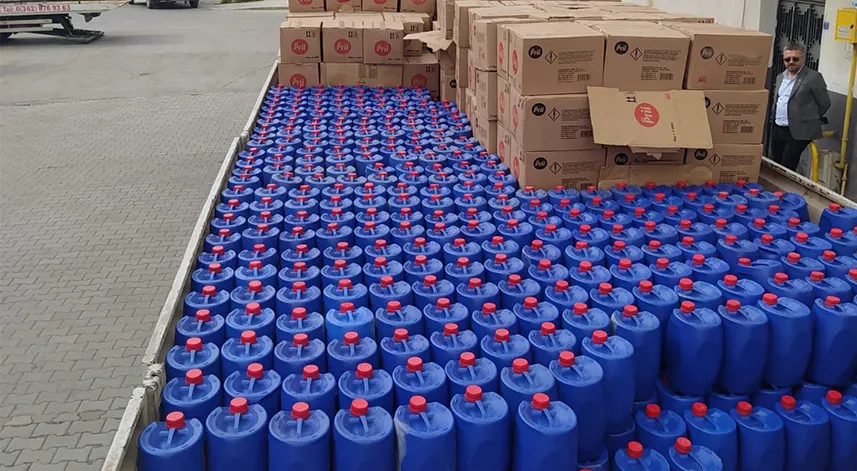 36 bin 280 litre sahte bulaşık deterjanı ele geçirildi